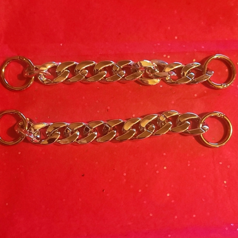Jibbitz shoe charms chains qty 2 silver